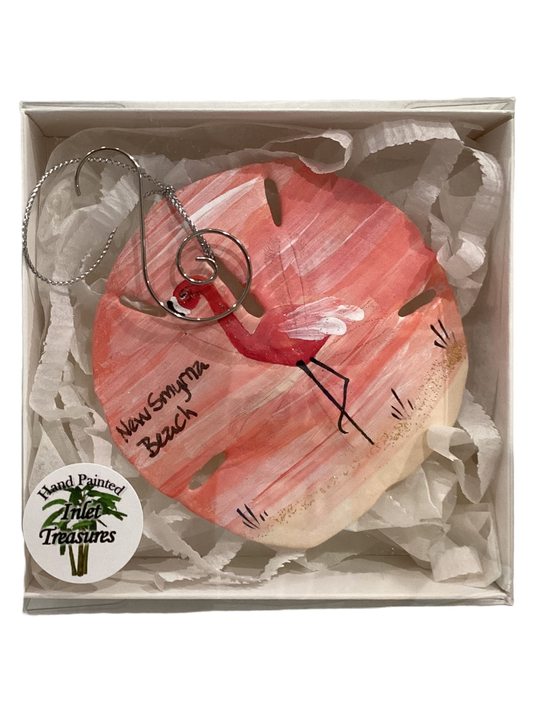 Sand Dollar Ornament - Flamingo