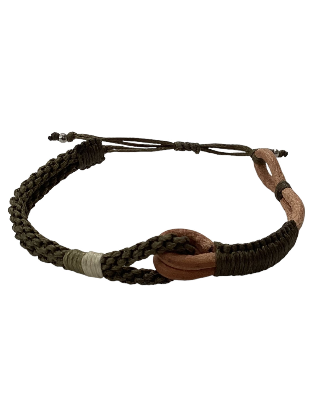 Men's Nautical Leather Bracelet - Olive