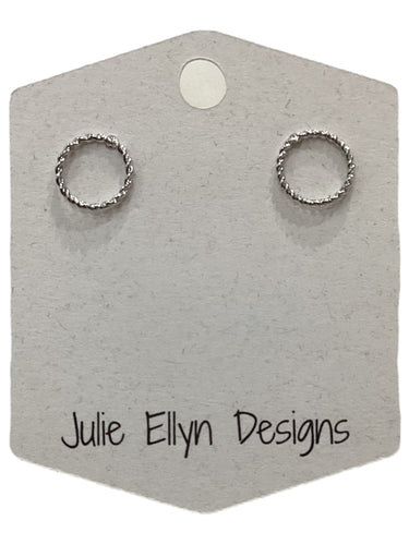 Twisted Circle Earrings - Silver