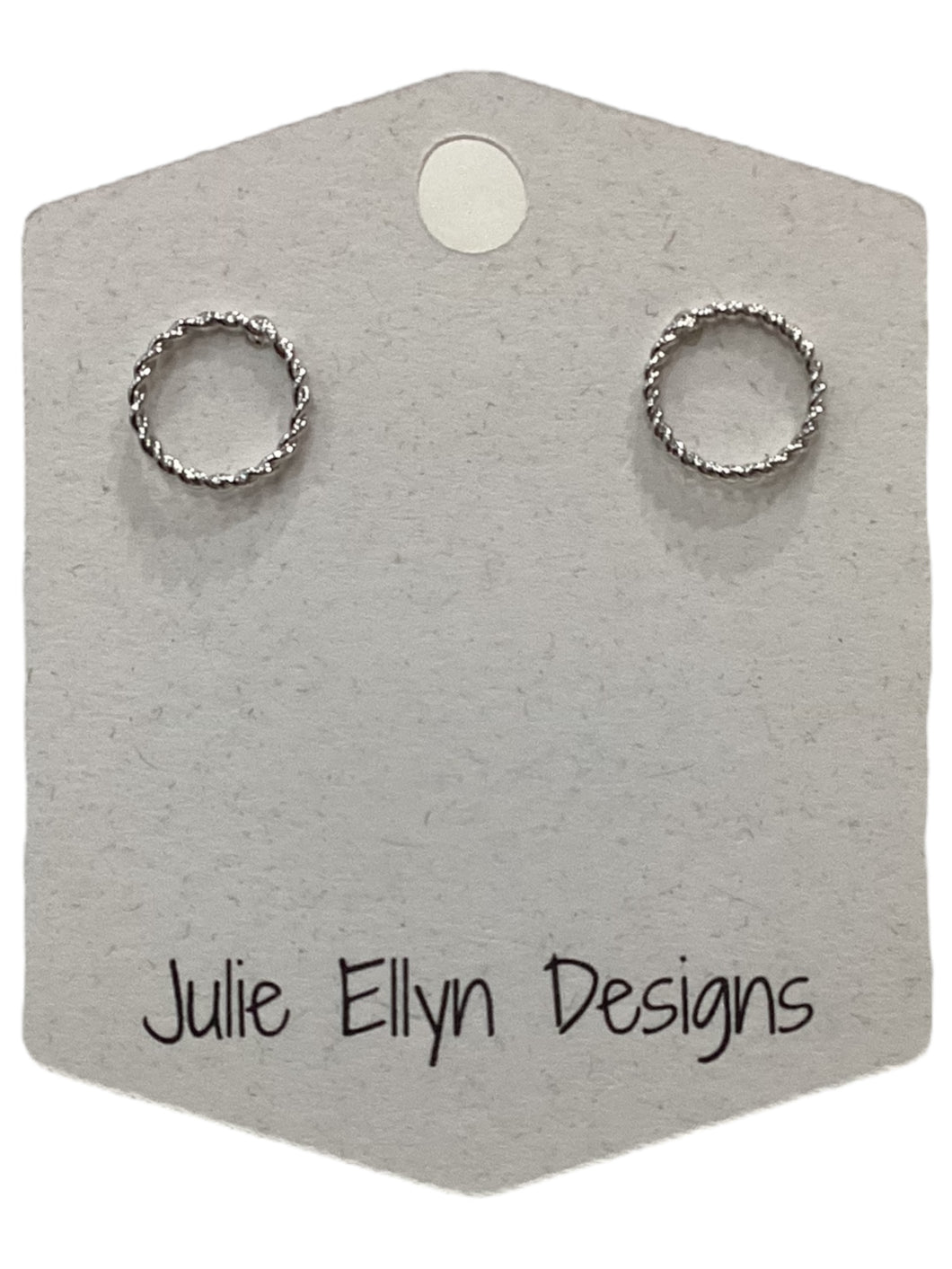 Twisted Circle Earrings - Silver