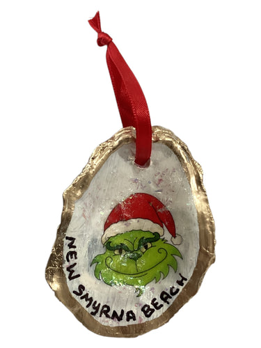 Holiday Oyster Ornament - Grinch