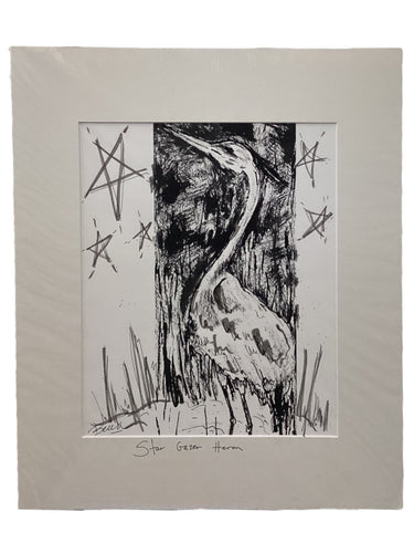 Star Gazer Heron - Print - 16