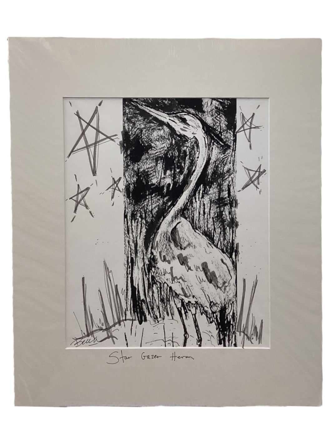 Star Gazer Heron - Print - 16