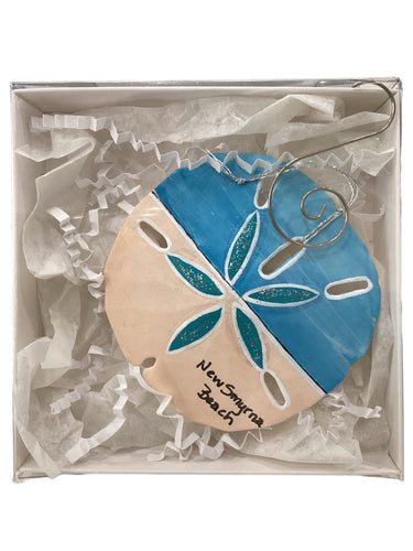 Sanddollar Ornament - Sanddollar w/Striped Background