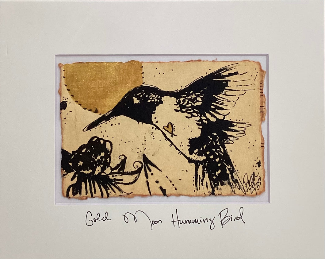 Gold Moon HummingBird - Original - 8