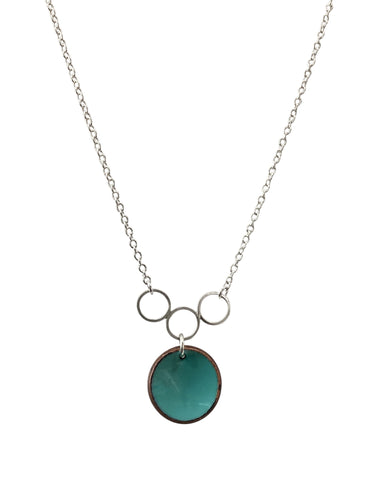 Penny Connected Necklace - Silver/Verdigris