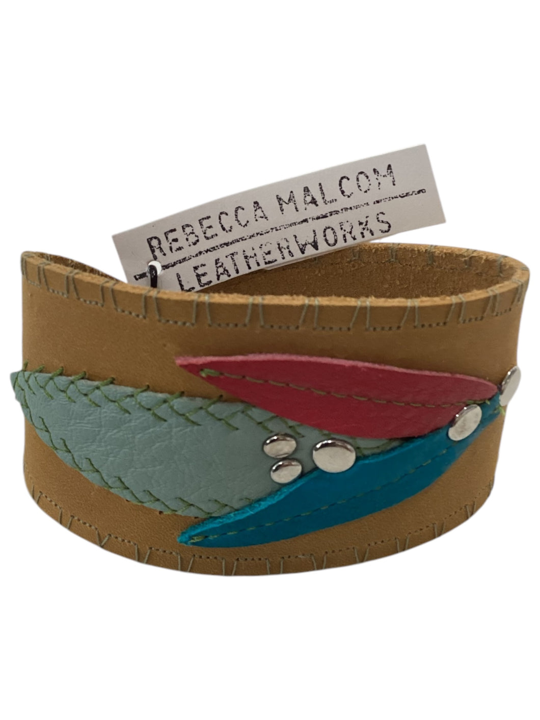 Wide Cuff w/ Leaves - Tan