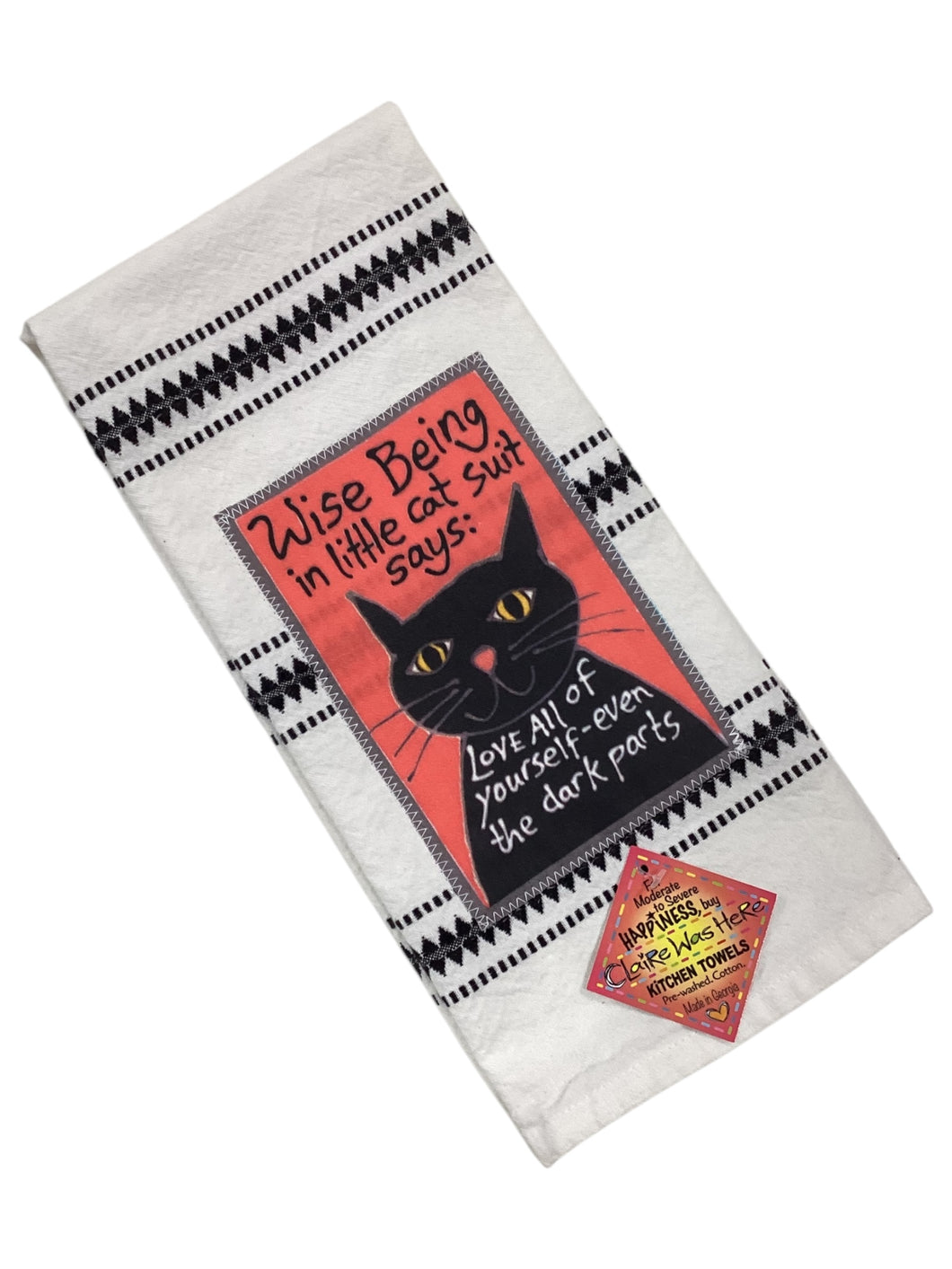 #91 Tea Towel- Dark Parts Cat