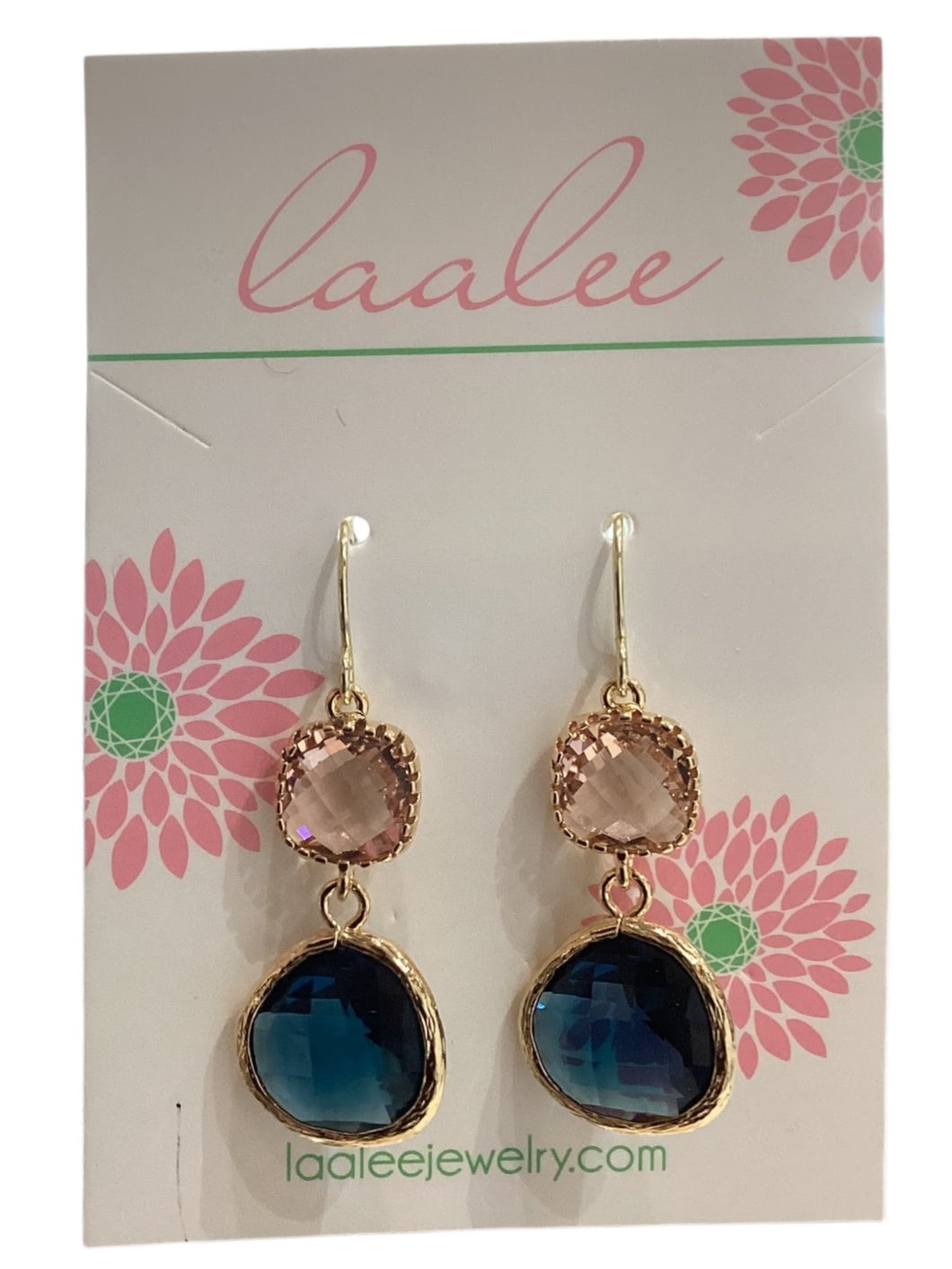 Champagne Peach Earrings - Sapphire