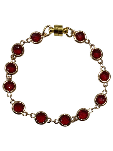 Crystal Bracelet - Gold/Red