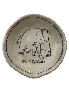 Elephant Dish - White