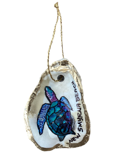 Blue Turtle Oyster Ornament