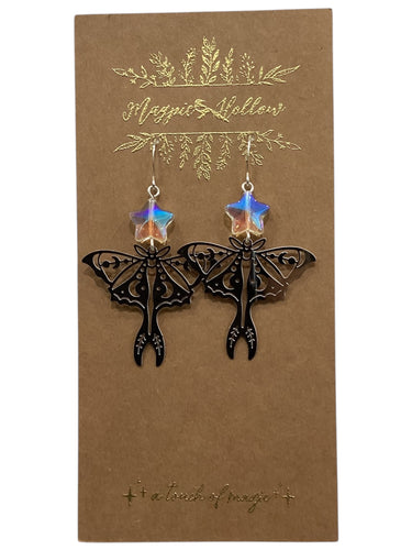 Luna Moth & Star Earrings