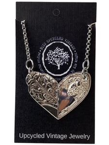 Silverplate Heart Chunky Necklace