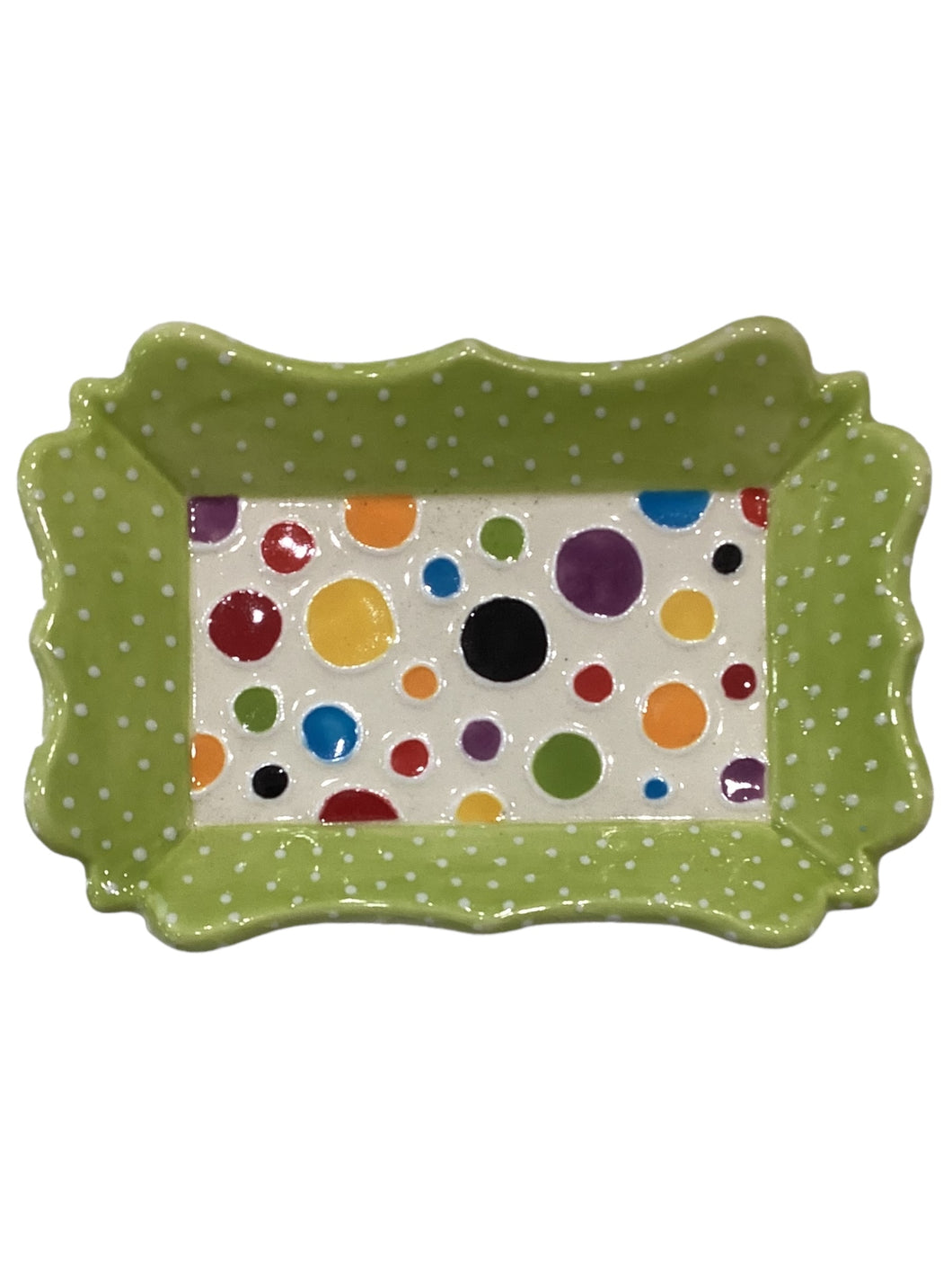 Small Polka Dot Dish - Lime Green