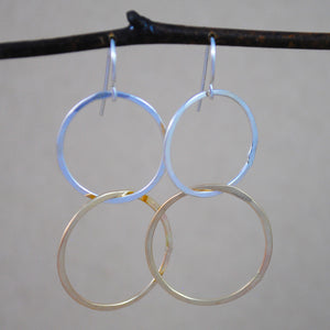 Large Interlocking Earrings - mixed metals