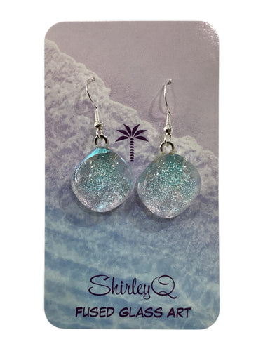 Large Dangle Earrings - Clear Dichro