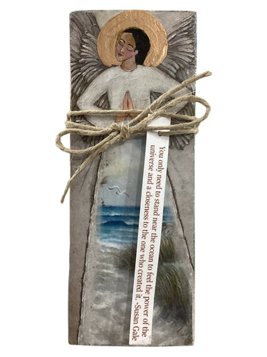 Small Wood Block Angel