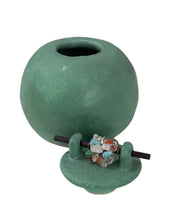 Prayer Jar Lidded Green with Semi Precious Stone
