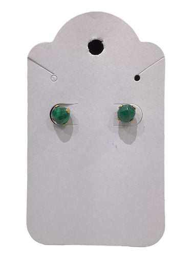 Gemstone Post Earrings - Malachite