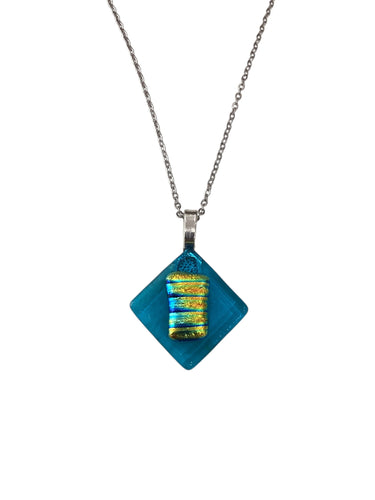 Blue Dichro Necklace