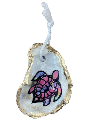 Pink Turtle Oyster Ornament