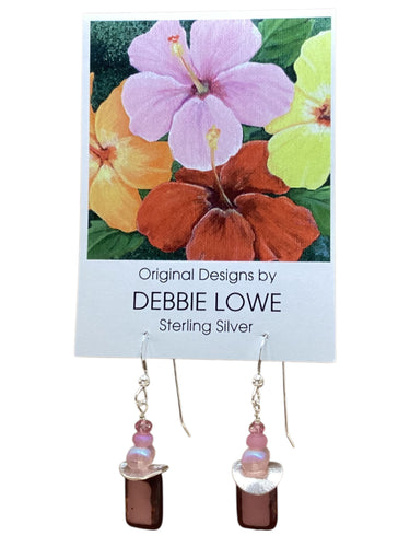 Pink Rectangles Earrings