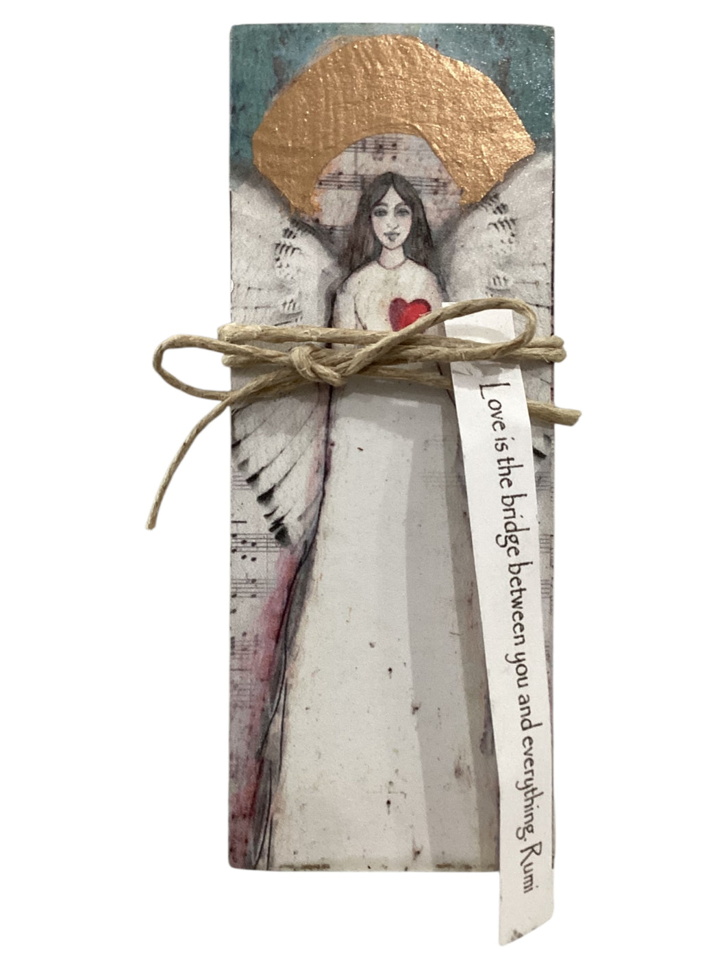 Small Wood Block Angel