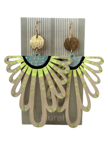 Hand Painted Earrings - Cream Keys