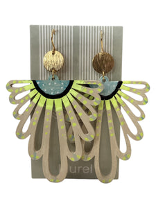 Hand Painted Earrings - Cream Keys