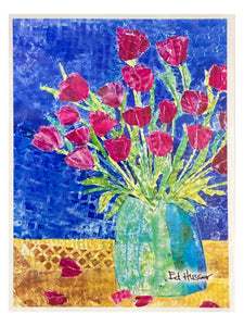 Tulips in Blue Vase - Notecards