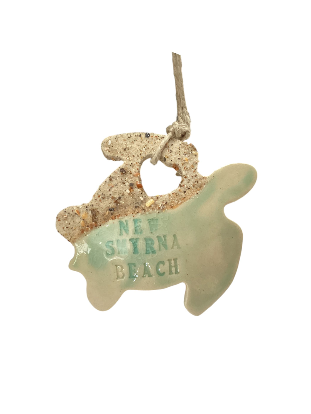 Sandy At Heart Sea Turtle Ceramic Ornament - New Smyrna Beach