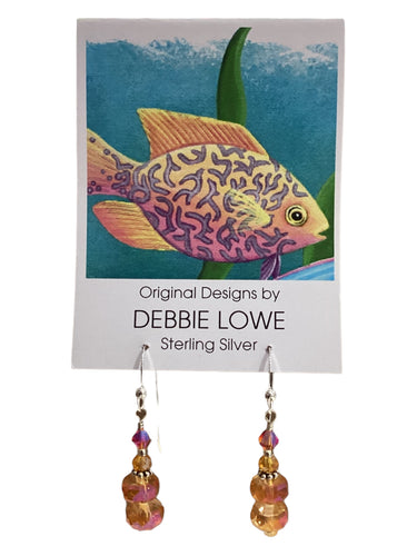 Stacked Apricot Crystals Earrings