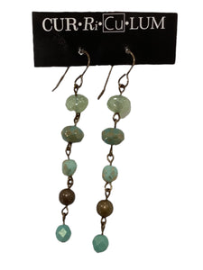 Turquoise Brass Dandle Earrings