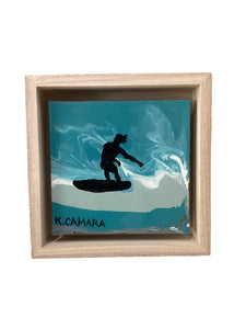 Surfer Dude Glass Art Frame