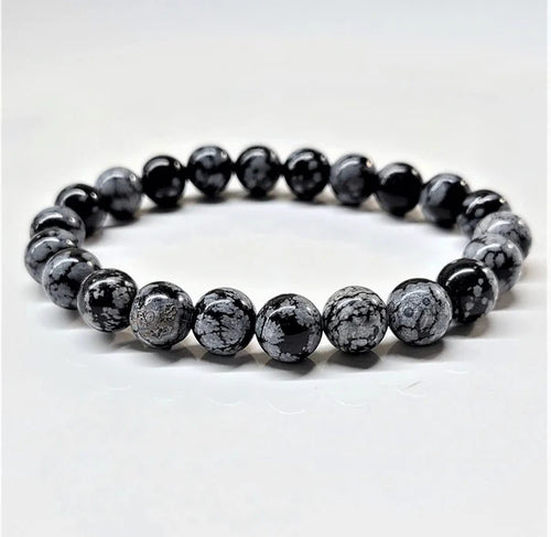 Snowflake Obsidian Bracelet - 8mm