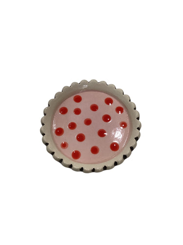 Pink + Red Polka Dot Dish