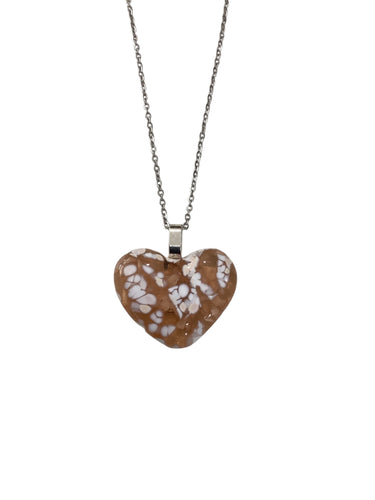 Champagne + White Heart Necklace
