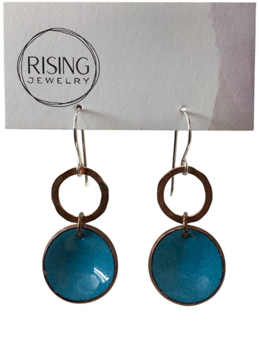 Penny Patina Revolve Earrings - Small - Forget Me Not