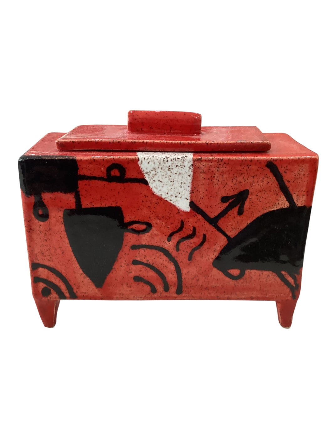 Red Box with Abstract