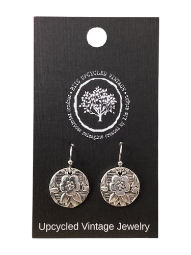 Silver Plate Disk Earrings