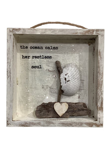 Sailboat Shell Shadow Box - The Ocean Calms Her Restless Soul
