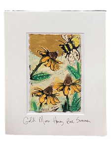 Gold Moon Honey Bee Summer - Original - 8" x 10"