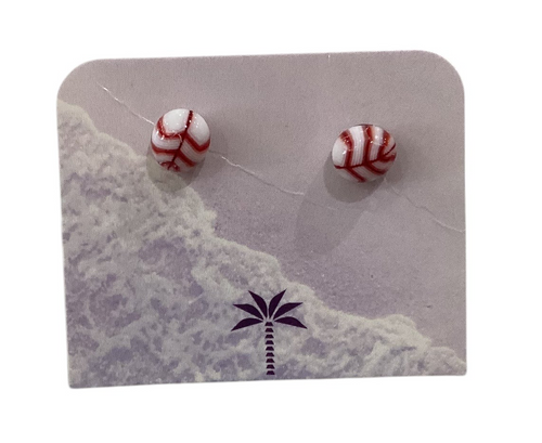 Red Leaf Post Earrings