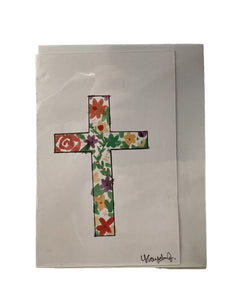 4''x6" Cross w/ Flowers Postcard