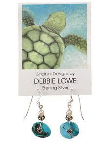 Small turquoise Discs Earrings