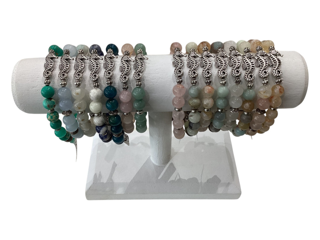 Beaded Bracelet - Seahorse Charm (Large)