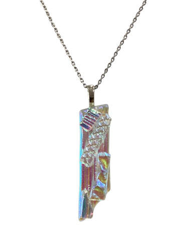 Clear Dichroic on Clear Necklace