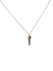 Green Quartz Necklace - Gold