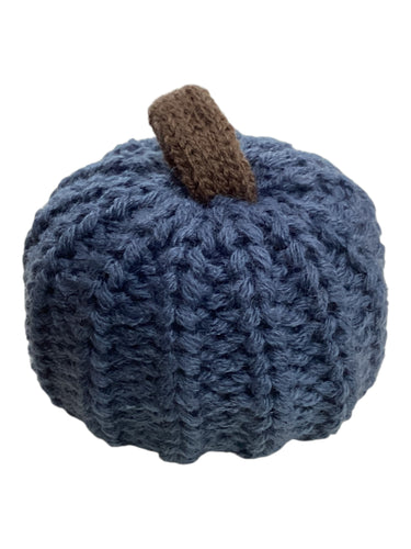Mini Knit Pumpkin - Blue